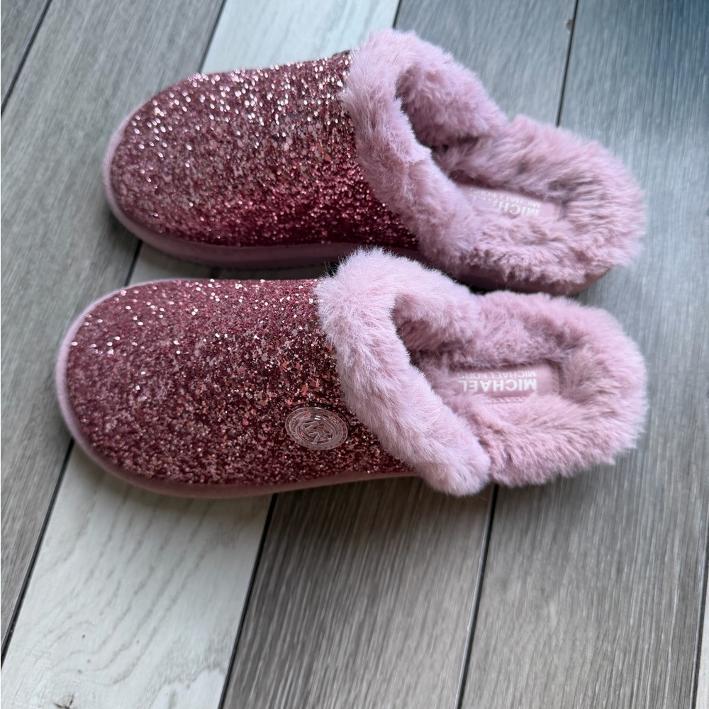 Michael Kors Glittery Pink Slippers - Picture 2 of 8